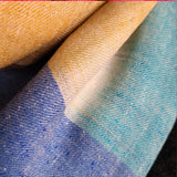 Yellow Ochre & Cobalt Blue Pure Handwoven Pashmina Stole