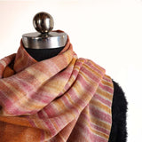 Pink & Peach Ikat Handwoven Pashmina Stole