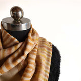 Sepia Yellow Ikat Handwoven Pashmina Stole