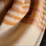 Sepia Yellow Ikat Handwoven Pashmina Stole
