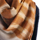 Yellow Ochre Check Pure Handwoven Pashmina Stole