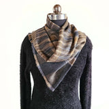 Slate Grey & Brown Ikat Handwoven Pashmina Stole