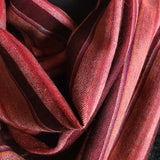 Wine Red & Light Coral Striped Handwoven Pashmina Stole