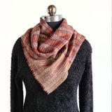 Rust & Burgundy Check Handwoven Pashmina Stole