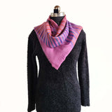 Violet Striped Pure Handwoven Pashmina Stole