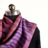 Violet Striped Pure Handwoven Pashmina Stole