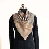 Beige & Blue Ikat Pure Handwoven Pashmina Stole