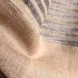 Beige & Blue Ikat Pure Handwoven Pashmina Stole