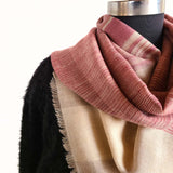 Blush Pink Striped Pure Handwoven Pashmina Stole