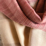 Blush Pink Striped Pure Handwoven Pashmina Stole