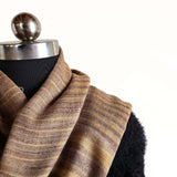 Mauve & Mustard Ikat Pure Handwoven Pashmina Stole