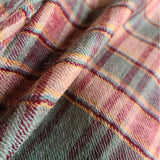 Peach & Sage Green Check Handwoven Pashmina Stole