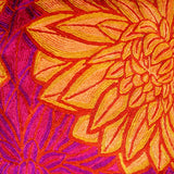 Aster Chainstitch Embroidered Cushion Cover Red & Yellow