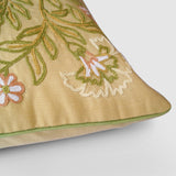 Dast-e-Gul Aari Embroidered Cushion Cover - Beige