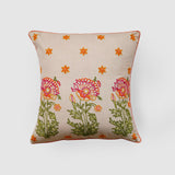 Gul Bahar Aari Embroidered Cushion Cover Cream