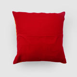 Poppies Chainstitch Embroidered Cushion Cover Red & Yellow