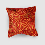 Poppies Chainstitch Embroidered Cushion Cover Red & Yellow