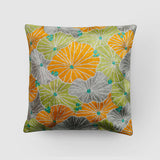 Fronds Chainstitch Embroidered  Cushion Cover - Pastel