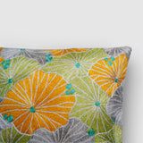 Fronds Chainstitch Embroidered  Cushion Cover - Pastel