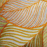 Leaves Chainstitch Embroidered  Cushion Cover - Pastel