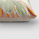 Dahlias Chainstitch Embroidered Cushion Cover - Pastel