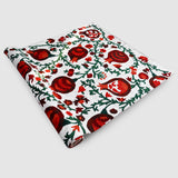 Powder White Hand Embroidered Chainstitch Rug