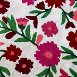 Marshmallow White Hand Embroidered Chainstitch Rug