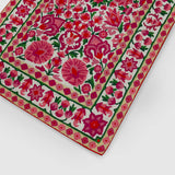 Cream with Rouge Pink Hand Embroidered Chainstitch Rug