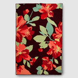 Mocha Brown And Orange Hand Embroidered Wool Chainstitch Rug