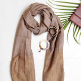 Brown Pashmina Reversible Copper Shimmer Handwoven Stole - Zaina by CtoK