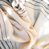 Black & White Striped Handwoven Pashmina Stole
