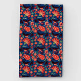 Persian Blue Hand Embroidered Wool Chainstitch Rug - Zaina by CtoK