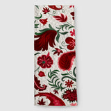 Pearl White Hand Embroidered Chainstitch Runner Rug