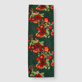 Verdant Green And Flaming Orange Hand Embroidered Chainstitch Runner Rug