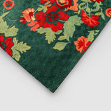 Verdant Green And Flaming Orange Hand Embroidered Chainstitch Runner Rug