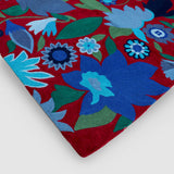 Deep Red Hand Embroidered Chainstitch Rug