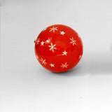Red & White Chinar Baubles - Papier Mache Christmas Decorations in Pack of 5