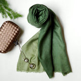 Forest Green Pure Handwoven Ombre Pashmina Stole - Zaina by CtoK