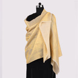 Shimmer Cream Reversible Handwoven Pashmina Shawl - Zaina by CtoK