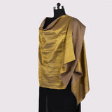 Shimmer Brown Reversible Handwoven Pashmina Shawl - Zaina by CtoK