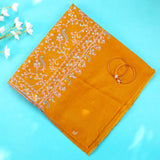 Golden Mustard Bel Hand Embroidered Handwoven Pashmina Shawl