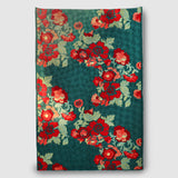 Leaf Green Hand Embroidered Chainstitch Rug