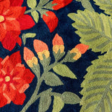 Midnight Blue Hand Embroidered Chainstitch Rug