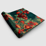 Leaf Green Hand Embroidered Chainstitch Rug