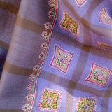 Checked Hand Embroidered Handwoven Pashmina Shawl