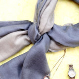 Cloud Grey Pure Handwoven Ombre Pashmina Stole - Zaina by CtoK