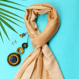 Mocha Ombre Pure Handwoven Pashmina Stole - Zaina by CtoK