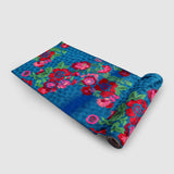 Lush Blue Green Hand Embroidered Chainstitch Runner Rug