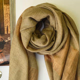 Shimmer Natural Copper Pure Handwoven Pashmina Stole - Zaina by CtoK