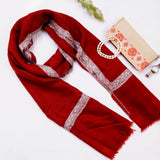 Kinaari - Handwoven Pashmina Stole Ruby Red